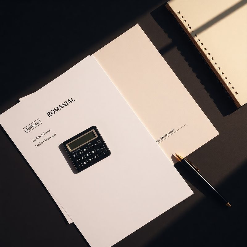 Flat lay cu documente fiscale, calculator și carnet pe un birou